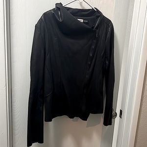 Calvin Klein asymmetrical moto sweater/jacket